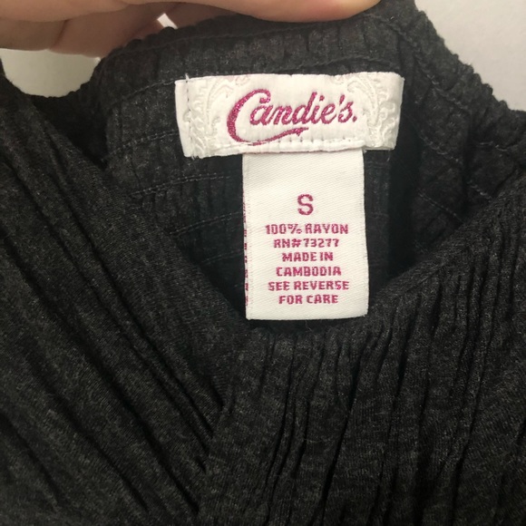 Candie’s Woven Bust Dark Grey Padded Mini Dress S - Picture 4 of 5